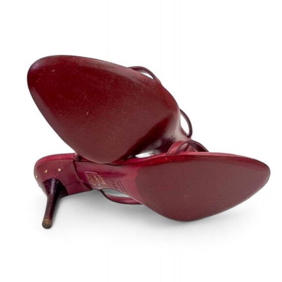 Authentic GUCCI Burgundy Interlocking GG Logo Mules Size 7.5 - Picture 15 of 16